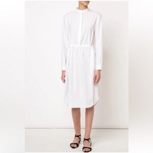 Cedric Charlier *Blue Tie Waist Cotton Shirt Dress Dress Size 8